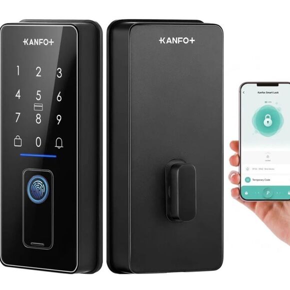 KANFOX Keyless Entry Door Lock Smart Lock for Front Door with Doorbell Fingerpri - Picture 1 of 6